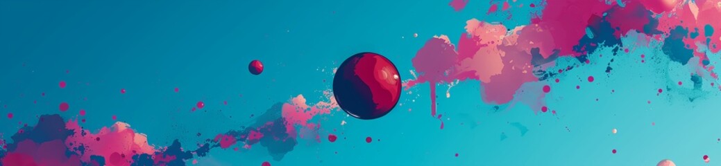 Obraz premium a blue and pink background with a lot of bubbles