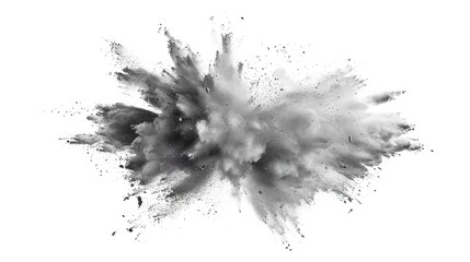 Silver Powder Dust Explosion Splash Isolated on White Background - Holi Paint
