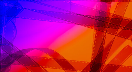 abstract multicolored background with film strip