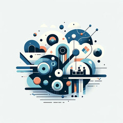 Obraz premium Abstract Art Corporate Teamwork