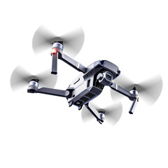 Air drone in motion cut out image