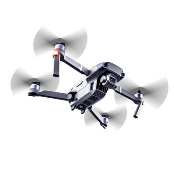 Air drone in motion cut out image