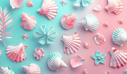 Fototapeta premium Abstract Tropical Render - Wallpaper - Banner design