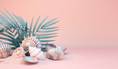 Obraz premium Abstract Tropical Render - Wallpaper - Banner design