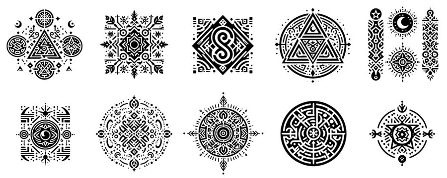 Amazigh Tribal Patterns: Minimalist Abstract Tattoos for Unique Designs Artworks
