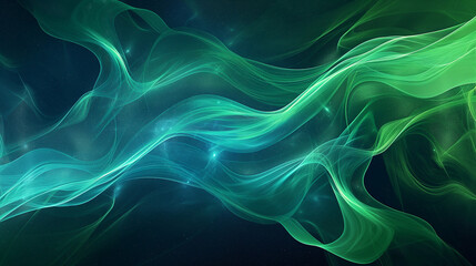 background with abstract green and blue waves