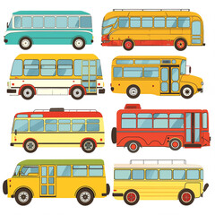 Bus Bonanza Clipart Collection on white background