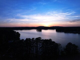 sunset on the lake