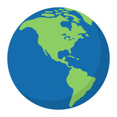 SDGsやエコロジーイメージのアメリカを中心にした地球ベクターイラスト