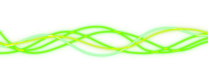 Naklejka premium wavy neon line flash effect on transparent background
