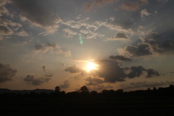 Fototapeta premium Sunset sky for background or sunrise sky and cloud at morning.