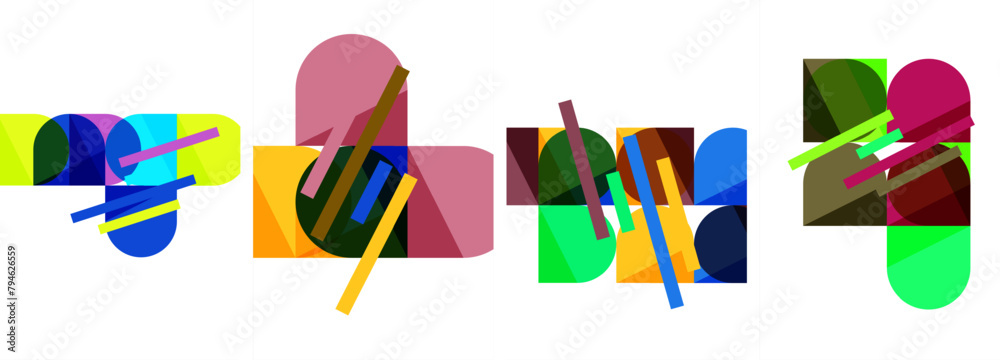 Fototapete a vibrant and visually appealing art piece with a mix of violet, magenta, and electric blue colors i