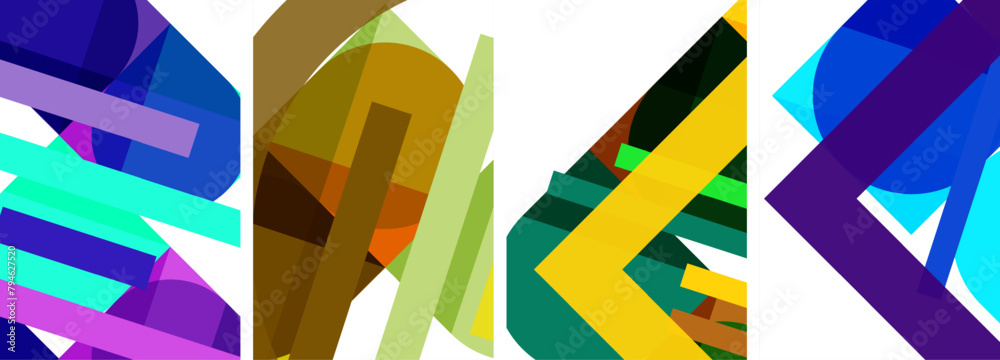 Poster an electric blue triangle and rectangle create a vibrant pattern in this illustration, showcasing th