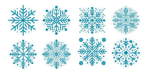 Snowflake set vector illustration