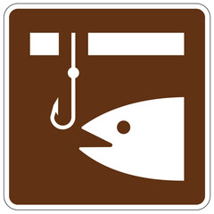 Fishing sign ice fishing
