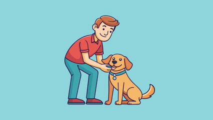 man with the dog  cartoon vector illustration
