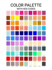 Colorful pastel color palette with hex codes for planner design or kids illustration