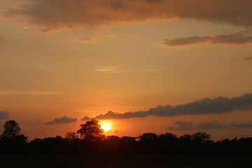 sunset sky with clouds.