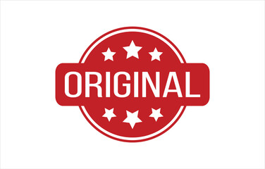 Red Original Rubber Stamp Seal Vector