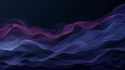 Translucent layers of midnight navy and deep purple, mingling in a minimalist abstract design that captures the mysterious depth of the night sky