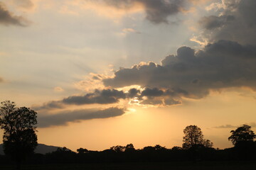 Sunset sky for background or sunrise sky and cloud at morning.