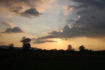 Sunset sky for background or sunrise sky and cloud at morning.