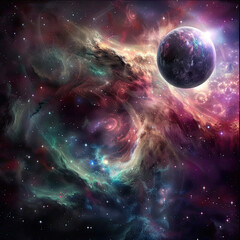 Obraz premium Enchanted Cosmos A Journey Beyond Space