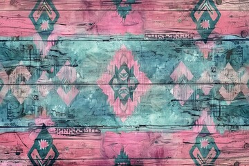 Colorful Bohemian Wooden Texture