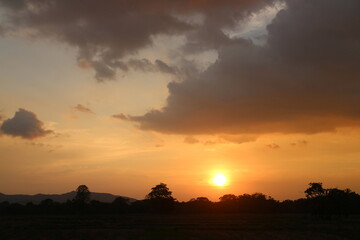 Sunset sky for background or sunrise sky and cloud at morning.