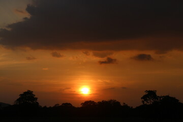 Sunset sky for background or sunrise sky and cloud at morning.