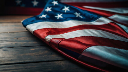 american flag on the table