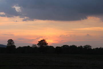 Sunset sky for background or sunrise sky and cloud at morning.