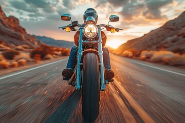 biker motorcycle motorbike transportation bike travel freedom road sunset journey adventure vehicle motor speed