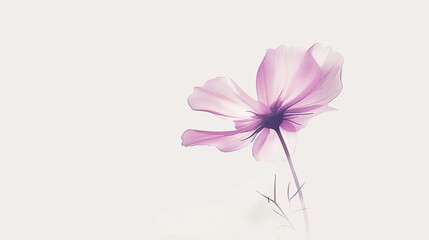 Close up of poppy flowers, single flower, anime style, white background - Generative AI