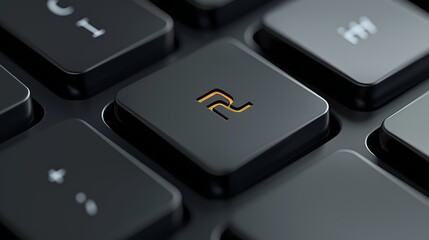 A clean and minimal key icon on a solid gray background