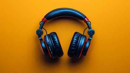 A clean and modern headset icon on a solid yellow background