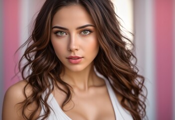 Naklejka premium A Portrait Of Breathtakingly Gorgeous, Exotic, Beautiful Woman. 