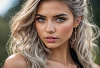 Naklejka premium A Portrait Of Breathtakingly Gorgeous, Exotic, Beautiful Woman. 
