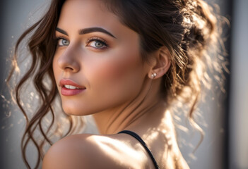 Fototapeta premium A Portrait Of Breathtakingly Gorgeous, Exotic, Beautiful Woman. 