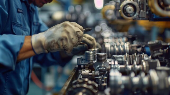 Industrial mechanics replacing worn-out parts
