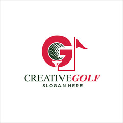 letter g logo with golf ball concept, design inspiration, vector