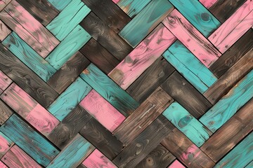 Colorful Wooden Chevron Pattern