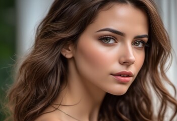 Naklejka premium A Portrait Of Breathtakingly Gorgeous, Exotic, Beautiful Woman. 