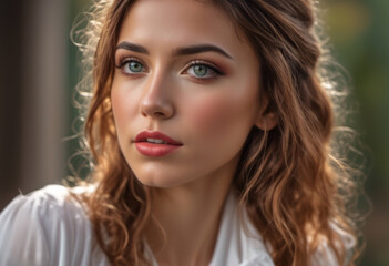 Naklejka premium A Portrait Of Breathtakingly Gorgeous, Exotic, Beautiful Woman. 