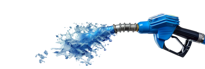Gasoline coming out of gas station is isolated on a transparent background