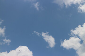 blue sky panorama background with tiny clouds