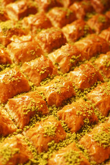 turkish dessert baklava selling at shop 