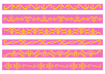 インド風の飾り罫セット。ベクターデータ。