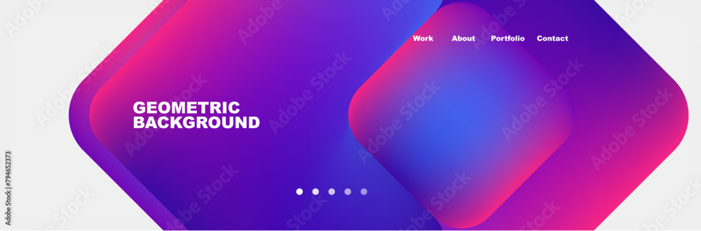 Poster it is a geometric background with a purple and blue gradient . high quality