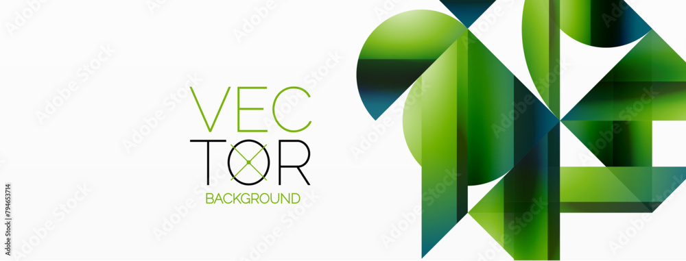 Poster font, art, and building collide in a dynamic logo featuring green geometric shapes on a white backgr